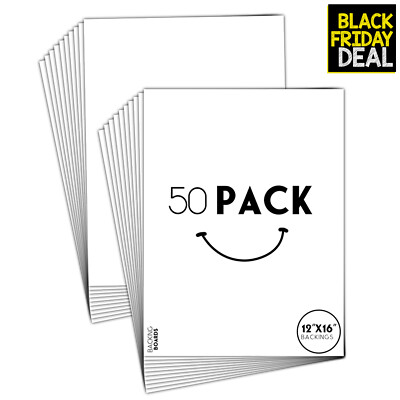 Pack of 50, 12x16 Backing Board Only for Art Photos Print Frame and More, White