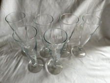 2nd Set of 6 Champagne Glass Flutes with Heart Shaped Stem - 20cm tall