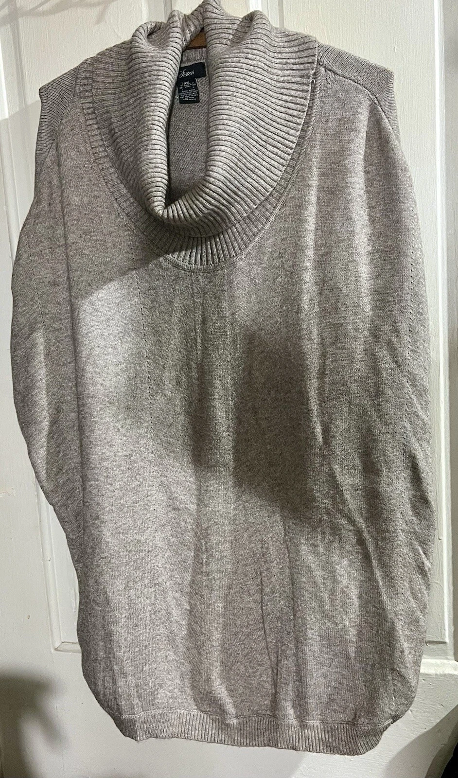 Sisters Poncho Cape Women’s 2xl Cowl Neck Button Sleeve Sweater Tan /Beige