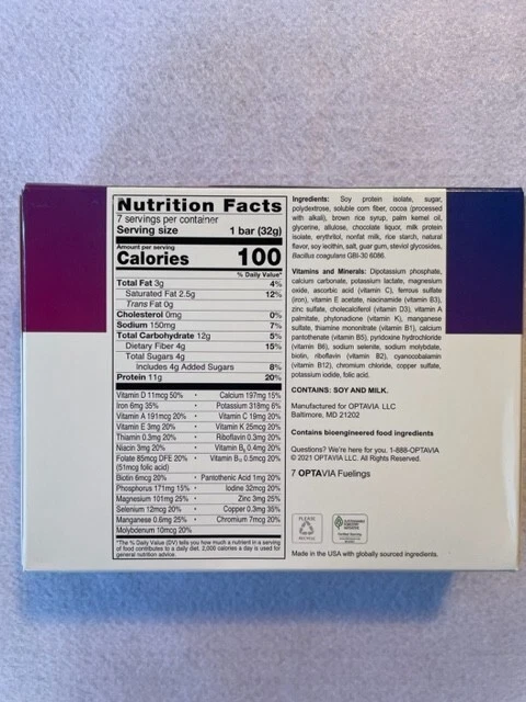 Optavia Drizzled Chocolate Fudge Crisp Bar - 7 Bars - New - Exp 2/13/26 - Image 2 of 4