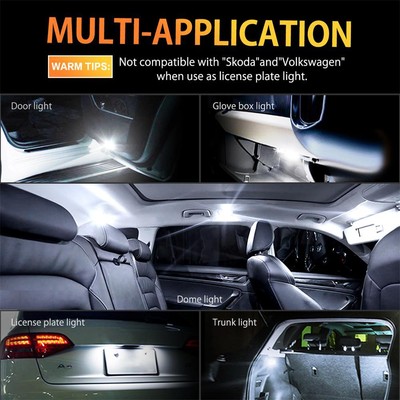 AUXITO T10 W5W 194 LED Bulbs – 10-Pack Pure White For Dash, Gauge, License Plate Lights