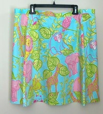 Womens Lilly Pulitzer Jungle Animal Printed Wrap Around Cotton Skirt Size 2