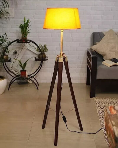 Nautical Tripod Floor Lamp Brass Antique Stand Without Shade Rustic Home Decor - 第 1/4 張圖片