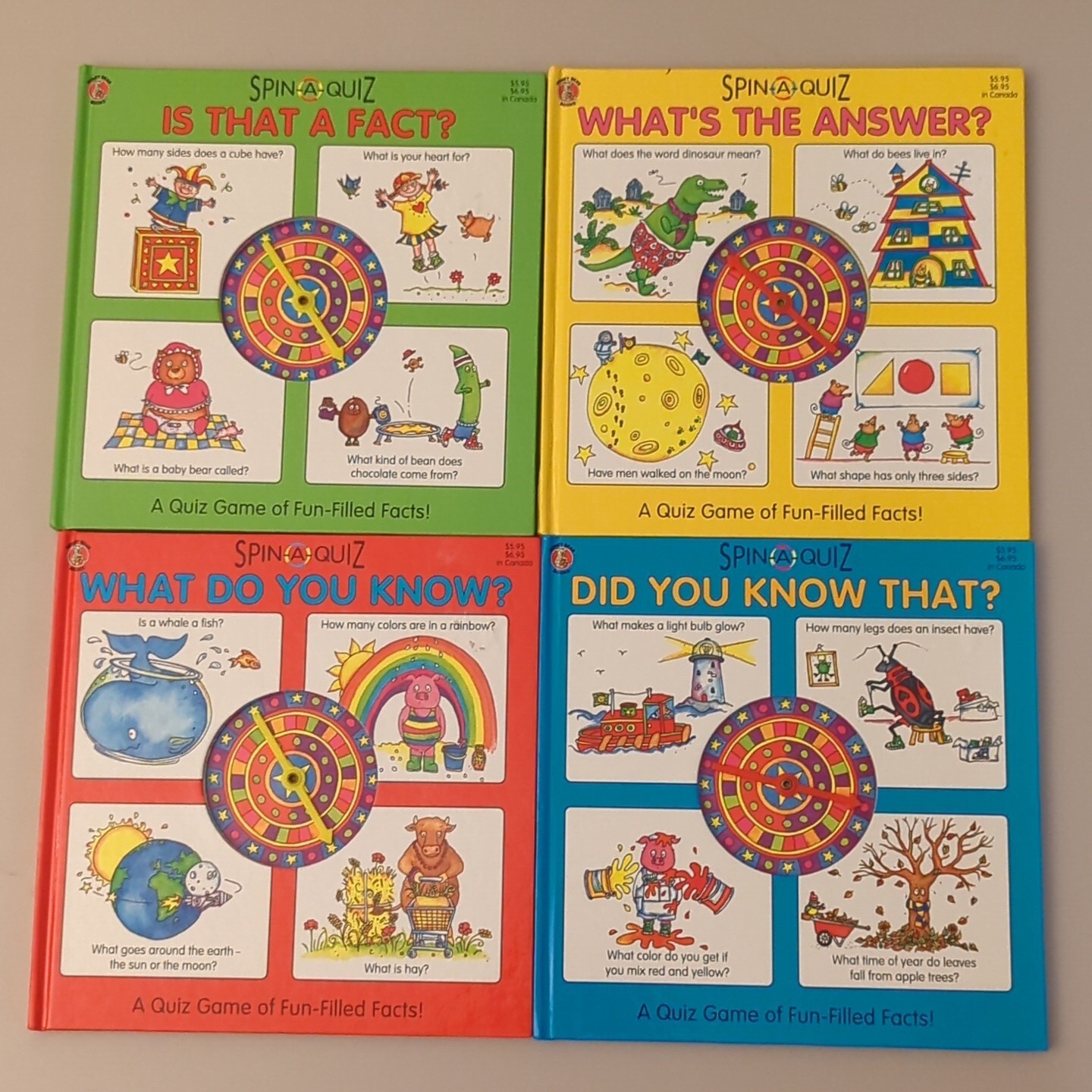 Lot of 4 Spin-A-Quiz Books. What's The Answer? Did you know that? Is that a fact