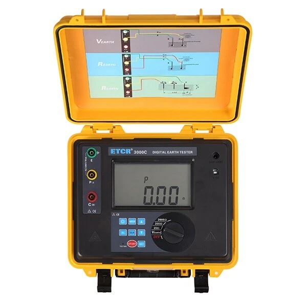 ETCR3000C Digital Earth Resistance Tester 4 digital Super large LCD Display IK