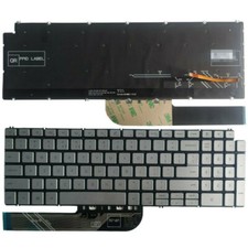 New Backlit Keyboard for Dell Inspiron 15 5501 5502 5508 5509 US 1FRFK Silver