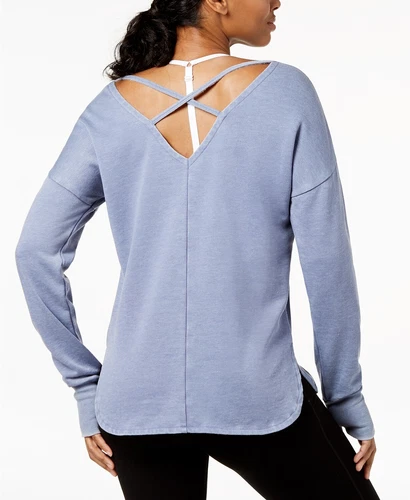 Ideology Activewear Graphic Strappy Back Long Sleeve Top Womens Size Large - Picture 3 of 3