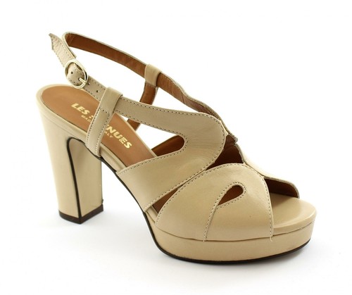 LES VENUES 3020 crema beige scarpe sandali donna plateaux tacco cinturino  pelle | eBay