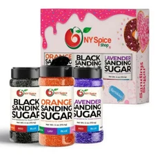 NY CANDY SHOP Sanding Sugar - Sugar Sprinkles - Sparkling Sugar - Pack of 3 4oz