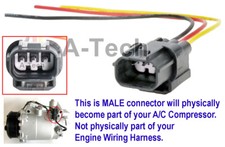 A/C Compressor WIRING HARNESS PLUG Pigtail Connector for 07-20 Honda Civic ACURA