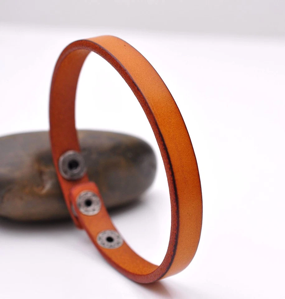 Surfer Fashion Genuine Leather Bracelet Cuff Wristband Single Wrap Men Women - Image 4 of 4