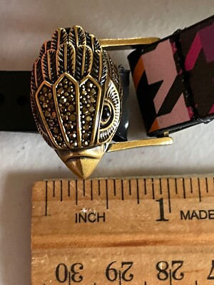 KURT GEIGER Women’s New Belt Leather Eagle Head L/XL Camel Rainbow KG100272C-230 REVERSIBLE 38 EAGLE BELT Rainbow Pebble Grain Belt by KURT  main image 4
