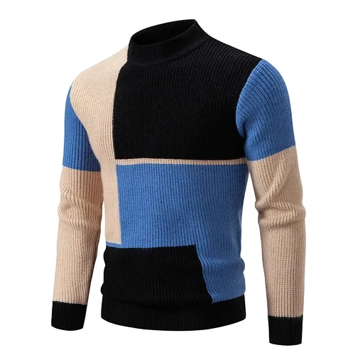 Men's New and Winter Casual Warm Neck Sweater Knit Pullover Autumn Tops Sweater - Picture 12 of 41