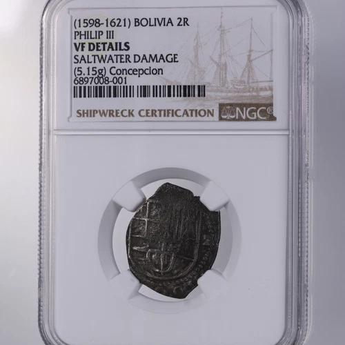 Concepcion Shipwreck 1598-1621 Bolivia 2R 5.15g NGC Certified