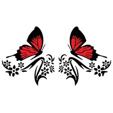 Butterfly Flower Graphics Vinyl Stickers For Car Hood Body Side Door Decal Decor