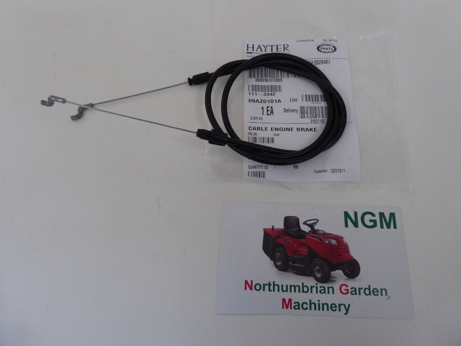 Genuine Hayter Motif Engine Brake Cable OPC 111-3342 41 48 432H 433H 434G 434H