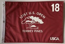 Bandera abierta de Estados Unidos 2021 Torrey Pines golf rojo serigrafía prendedor bandera jon rahm gana nuevo