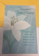 Triumphant Easter Blessings Lord Bless You 5”x7” Religious Greeting Card