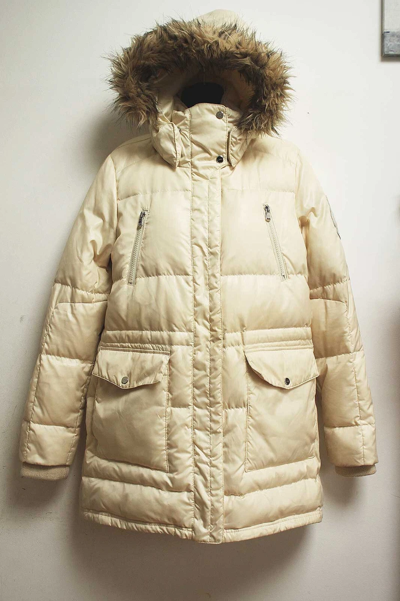 Ralph Lauren Puffer Down Coat Jacket SIze M Cream Off White