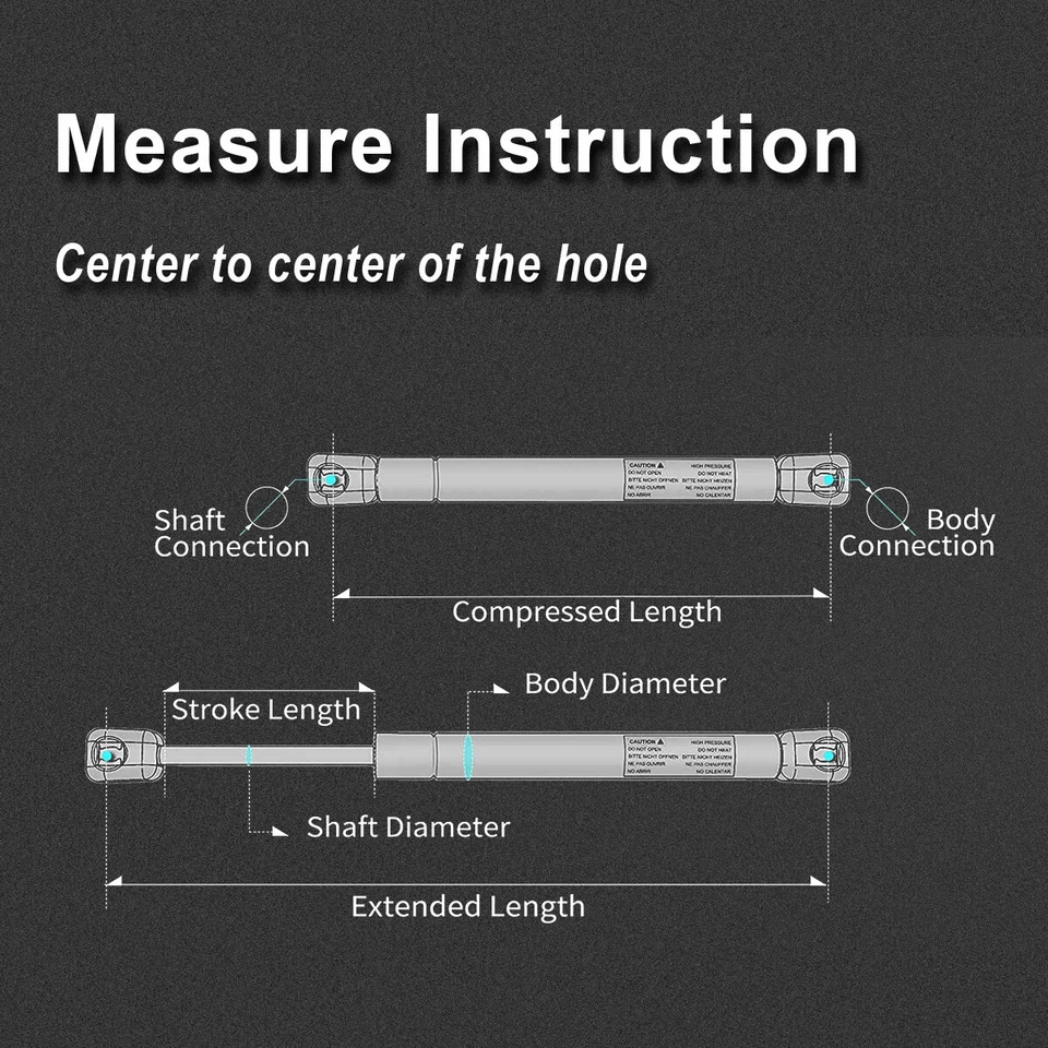 2Pcs Tailgate Lift Supports Fits Ford Escort 1991-1992 Mercury Sable 1991-1992 - Image 2 of 4