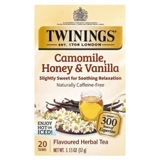 Flavored Herbal Tea, Camomile, Honey & Vanilla, Caffeine-Free, 20 Tea Bags, 1.13