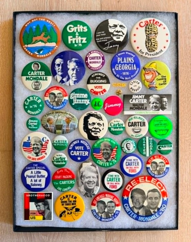 42 Vintage Jimmy Carter 1976 & 1980 Campaign Pins Buttons - Excellent Condition