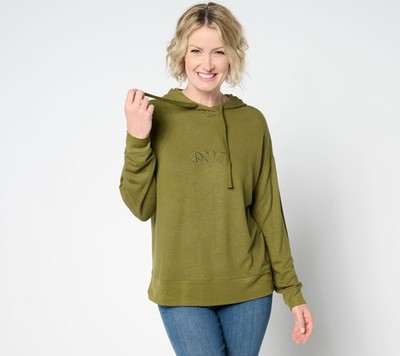 SUNNYLiFE Women's Top Sz L Comfy Hooded Long Sleeve Sweatshirt Green A652971