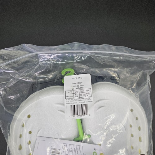 Crocs Echo Clogs (Womens 9 Mens 7) Slip On Shoes Moonlight White LiteRide New - Picture 7 of 7