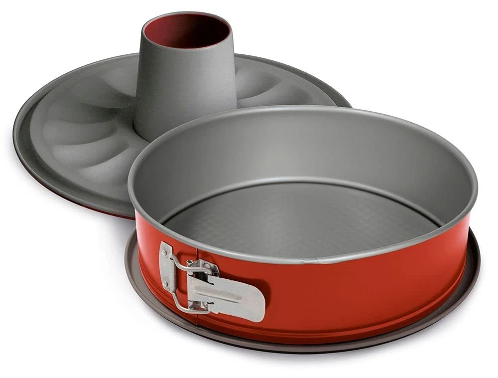 , hinged mold with 2 bottoms Ø 28 cm, anti-drip bottom, steel with coating...