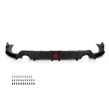 Fit For 2016-2021 Honda Civic Black Rear Lip Diffuser Body Kit w/ LED Light