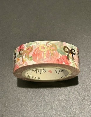 New Simply Gilded Fall Floral Pumpkin Patch w/ Rose Gold Bows washi tape 15 mm