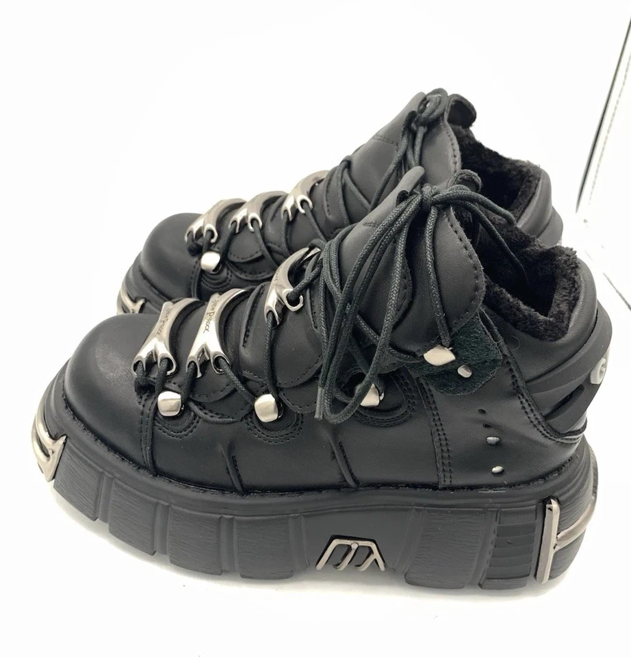 Ayustrong New P Rock CD-811 Chunky Platform Goth Ankle Boots Sz 5.5 - 6 Metallic - Image 3 of 4