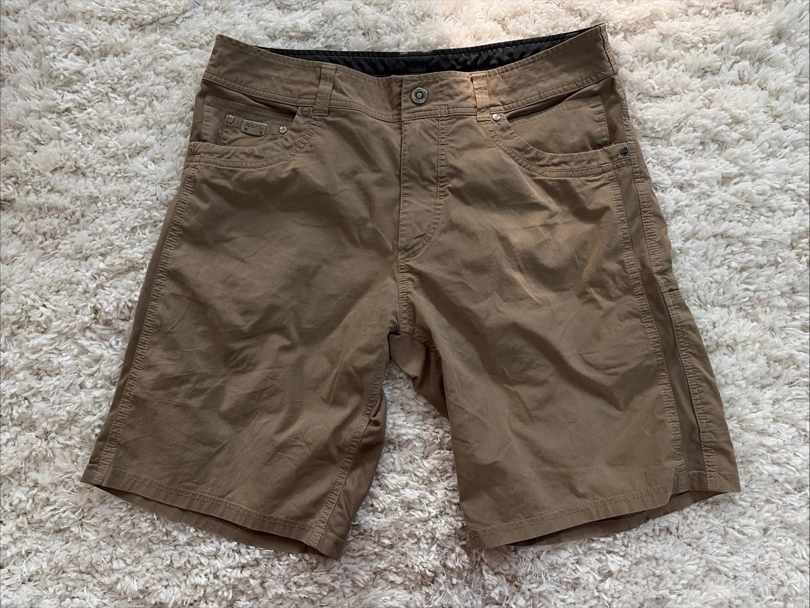 Kuhl Radikl Shorts Men's 36 Tan Hiking Cargo Stretch Lightweight Gorpcore 5068