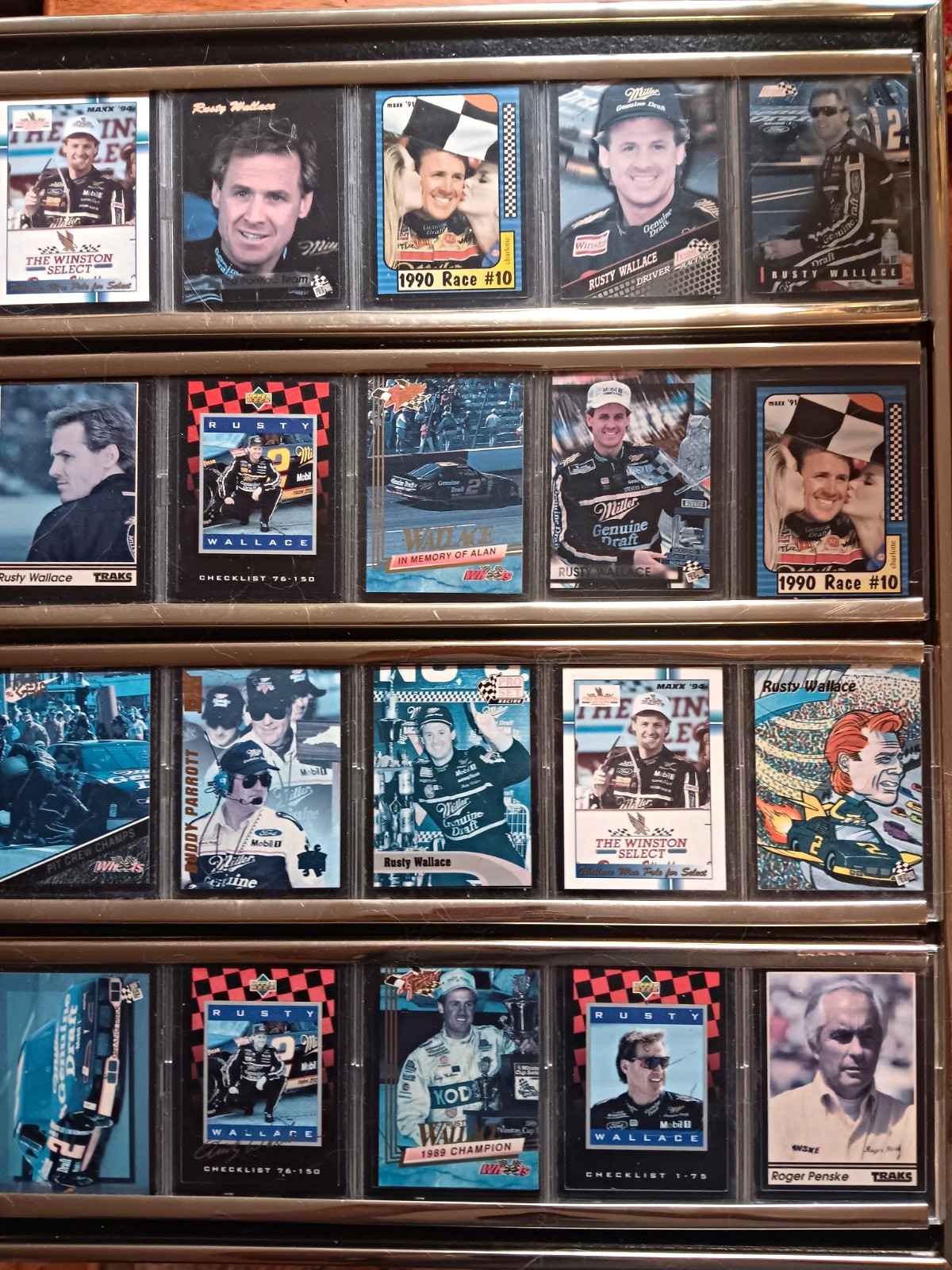 Rusty Wallace and Penske Racing Upper Deck NASCAR 1994 20-Card Lot