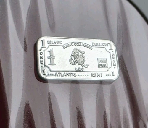 Atlantis Mint "Leo" Zodiac Sign - 1 Gram .999 Fine Silver Mini Bar Ingot Coin