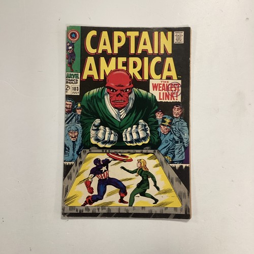 Captain America #103 1968 VG Pence Stamp **Slightly rusted Staples