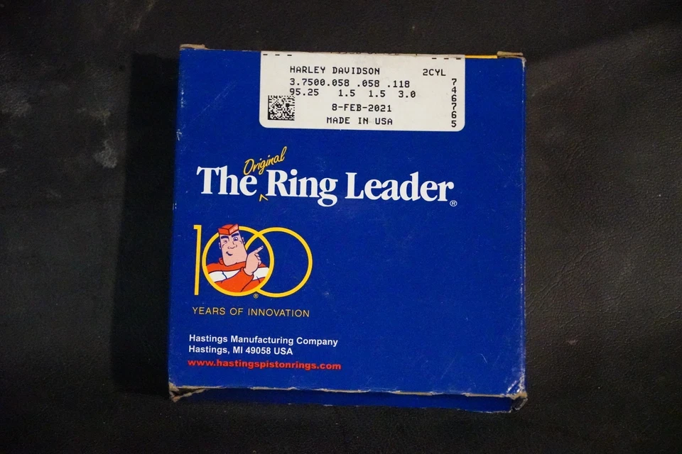 Juego de anillos de pistón Hastings 2M4942 Moly STD para 99-06 Harley Twin Cam 88 1450 Foto 2 de 3
