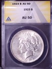 TOP 50 1923 Peace Dollar VAM 1A1 "Whisker Jaw" ANACS AU 50 See Pic & VAM Info — photo 2