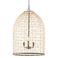 Quorum International 6902-3 Rattan 3 Light 19"W Pendant - Black