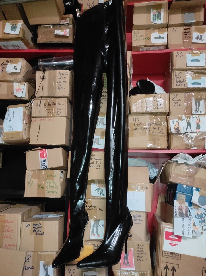 BOLINGIER FASHION STYLE Handgefertigte stiefel hose latex gummi heels 13cm viele farben 41-47 Poland