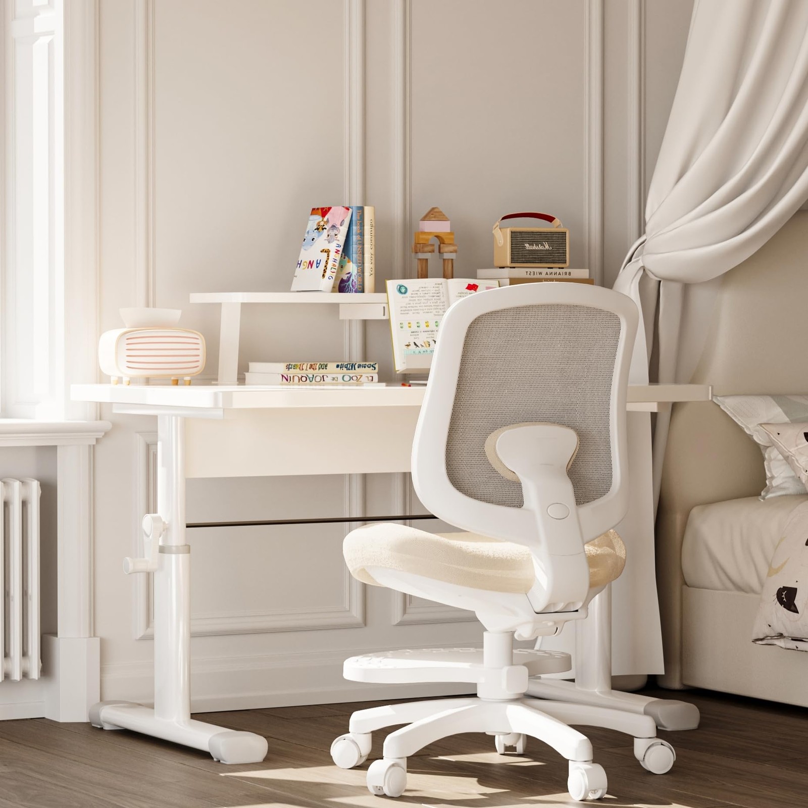, Ergonomic Study Chair For Kids With Lumbar Support And F...