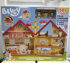 Bluey Ultimate Lights  Sounds Playhouse w/ Muffin  Socks, 50 Sounds, stickers