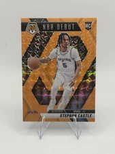 2024-25 Mosaic Stephon Castle NBA Debut Orange Fluorescent /25 (RC) Clean! 