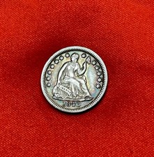 1843 SILVER SEATED HALF DIME ~ RPD w CONVERGING REVERSE DIE CRACK