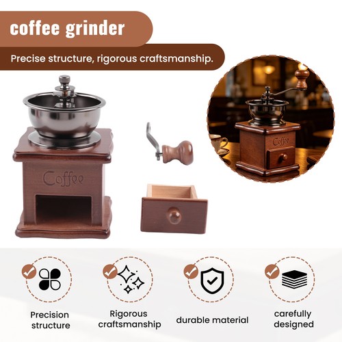 Wodd Color Code Manual coffee grinder Wood / metal hand mill Spice mill (wood color ...
