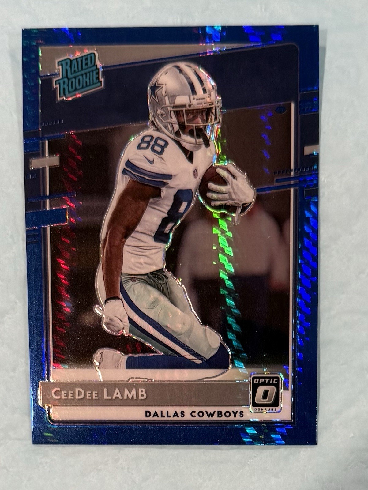 2020 Panini Donruss Optic - Rated Rookies CeeDee Lamb #156 Blue Hyper Prizm (RC)