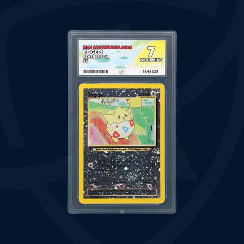 Pokémon TCG Togepi (SWIRL) 4/18 southern island Holo English 2000 ACE Graded 7
