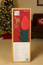 New Home Accents Holiday 3 ft. Battery Operated LED Jumbo Red Bulb Holiday Decor