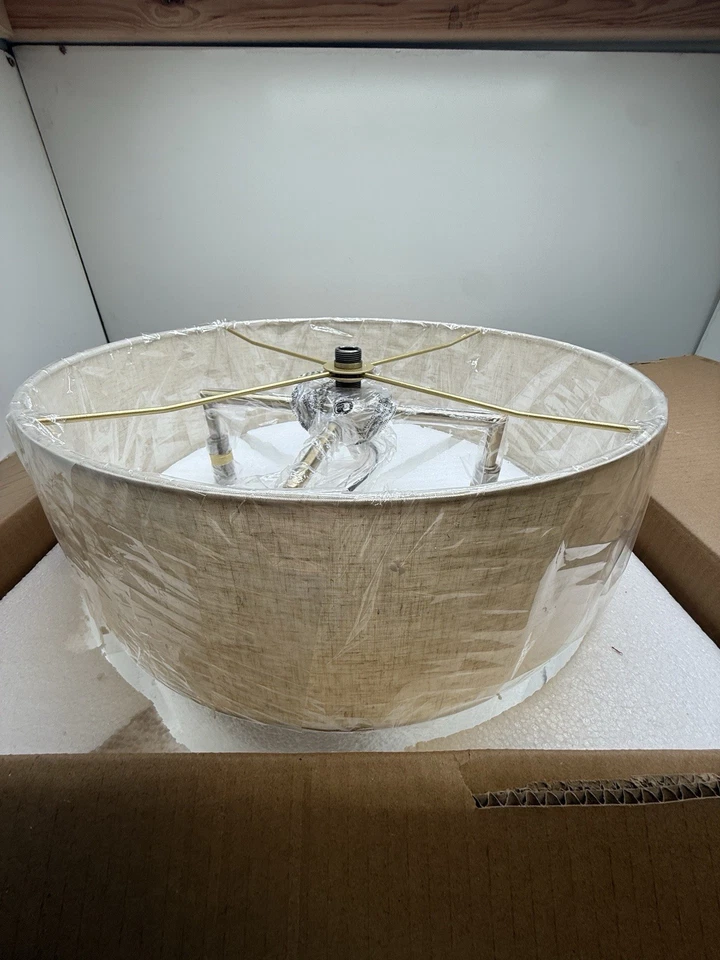 Livex Lighting 42604-01 Meridian 18” Wide Drum Chandelier Antique Brass *READ* - Image 3 of 3