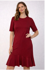 Cue Womens Knee Length Dress Size 10 Wine Work Career Office NWT